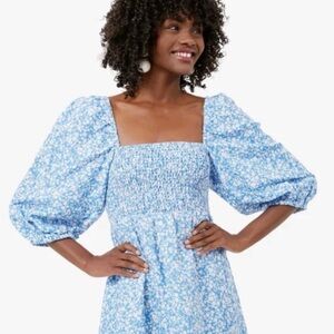 Tuckernuck Puff Sleeve Square Neck Smocked Dress